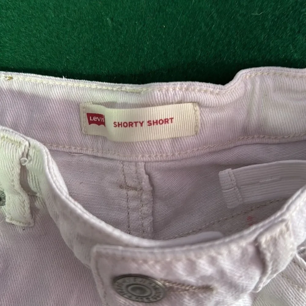 Levi’s Girl's White Shorty Shorts Size 8 Denim Cutoff Summer Casual